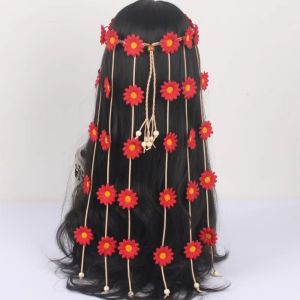 Korean Style Sunflower Hairband Daisy Bohemian Long Tassels Head Hoop Luxury Fairy Flower Tiara Woman