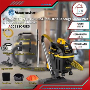 ProHome88 VACMASTER VF1515HJ 15L 1500W Industrial 2 Stage Motor Wet & Dry Vacuum Cleaner