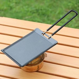 FERAB Cheese Pan Camping Frying Pan Rectangle Non-stick Grill Pan Barbecue Tray Outdoor Tools Cheese Grill Pan Mini Grill Pan Camping
