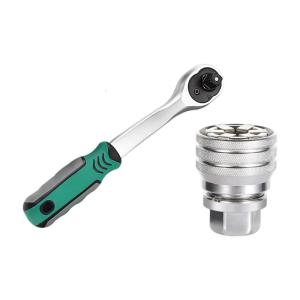 Heavy Duty 72 Tooth Ratcheting Wrench Adjustable Socket Spanner 10-19mm Ranging 3/8" Drive Workshop Tool for Mechanics