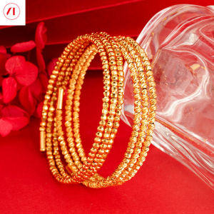 XT Jewellery Korea 24k Wrap Bracelet Sparkly Beaded Woman 916 Original Gold Plated
