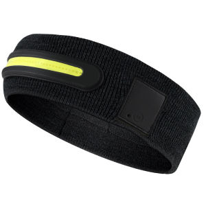 Ultra Light 80g LED Headband Flashlight for Running Cycling Tennis Moisture Wicking Stretchable Sports Sweatband with 700mAh Battery Emergency SOS Flashing Modes