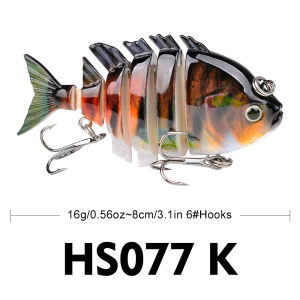 PROBEROS Jointed Fishing Lure Sinking 8cm 16g Artificial Hard Bait Lifelike 3D Eyes Swimbait Topwater Crankbait Bass Trout Fishing Accessories