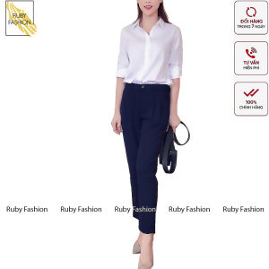 Quần tây nữ Blue Chic công sở lưng cao vải âu baggy màu xanh đen nâu đi học đẹp trẻ trung dáng dài