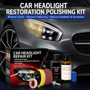 Car Headlight Restoration Polishing Kit 75mm Lamp Repair Set Polish Lampu Kereta Calar Kuning Kabur DIY 30ML