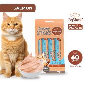 PetMarra Creamy Sticks Cat Treats Salmon Flavor 60g cats kitten snacks pets foods treat stick pet food all ages