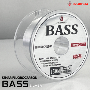 Senar Pancing 150 Meter Bening Fluorocarbon Fukushima Bass Silver