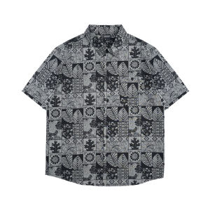 Greenlight Kemeja Pria Lengan Pendek Regular Fit Katun Poplin Full Print Jean HP-C011125