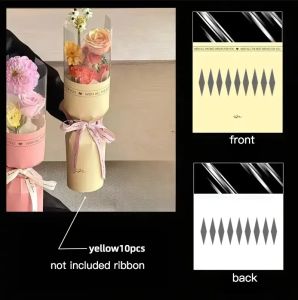10pcs Round Flower Wrapping Paper in Clear Plastic Ideal for ValentineS Day WomenS Day Anniv etc
