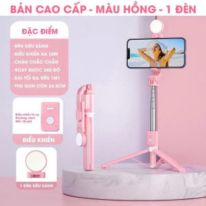 Gậy chụp ảnh 3 chân B11S thế hệ mới có đèn led trợ sáng Gậy selfie chụp hình tự sướngbluetooth điều khiển từ xa
