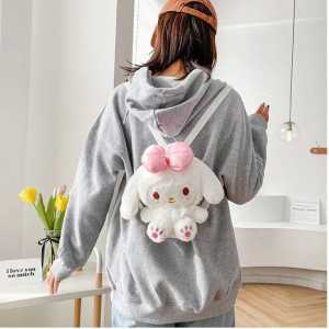 Tas Ransel Wanita Boneka Cinnamoroll Tas Rangsel Melody Cinamorol Bulu Halus Motif Kartun Hewan
