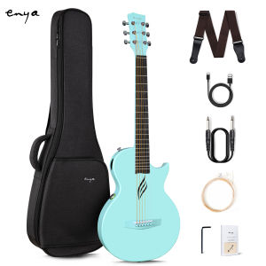 Enya NOVA Go SP1 Carbon Fiber Acoustic Electric Guitar with Smart AcousticPlus 35 Inch Travel guitar Electric accoustic guitar sale Bundle Kit of Gig Bag Strap Charging Cable Instrument Cableelectric guitar full setenya guitar official store