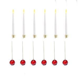 6 Divisions Celebratory Unlit Waxlights Plastic Inside Christmas Decorations For Kids