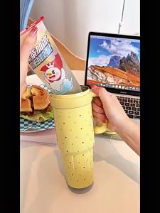 High-Quality Coffee Mug Giant Insulated Cup for Women Large Capacity Dual-Drink Cup Light Luxury Advanced Feel