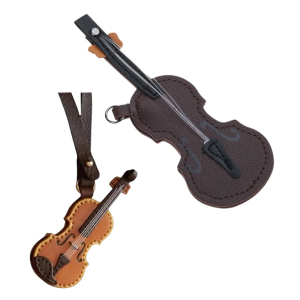Exquisite Leather Violin And Guitar Keychain Stylish Leather Violin Keychain Ornament For Music Concerts Souvenir