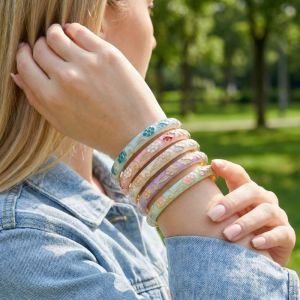 FIRST SONG Floral Vintage Cloisonne Bangle Traditional Enamel Colorful Flower Bangle India Ethnic Womens Hand Bracelet Gifts for Women Girl
