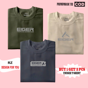 BUY 1 OR 3 PCS Kaos T-Shirt 100% Katun Combed 30s - Kaos Distro Cowok Cewek Branded - Kaos Pria Wanita Dewasa  - Baju Kaos Distro Pria Keren Articel Eiger Sp Quality Print Grey Katun Oblong