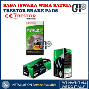 PROTON SAGA ISWARA WIRA SATRIA (12V) 1.3 / 1.5V TRESTOR METALLIC PLUS GREEN / RED DELUX ORGANIC FRONT BRAKE PAD DEPAN (SET) Disc Pads