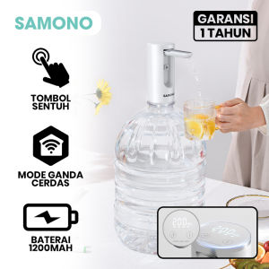 SAMONO Pompa Galon Portable USB Rechargeable Touch Screen Gallon Dispenser Water Pump Food Grade SW-CQ02S White