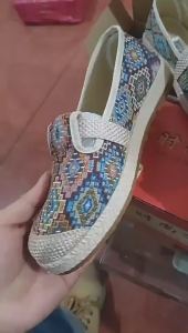 New Spring WomenS Ethnic Style Canvas Shoes Soft Sole Linen Slip-On Fisherman Shoes