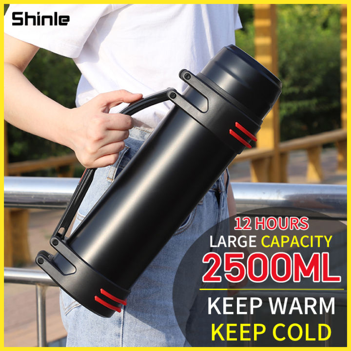 Stainless steel Vacuum Tumbler Thermos 2500ml cold bottle Insulated Vacuum Cup outdoor Sport Water bottle Lazada PH