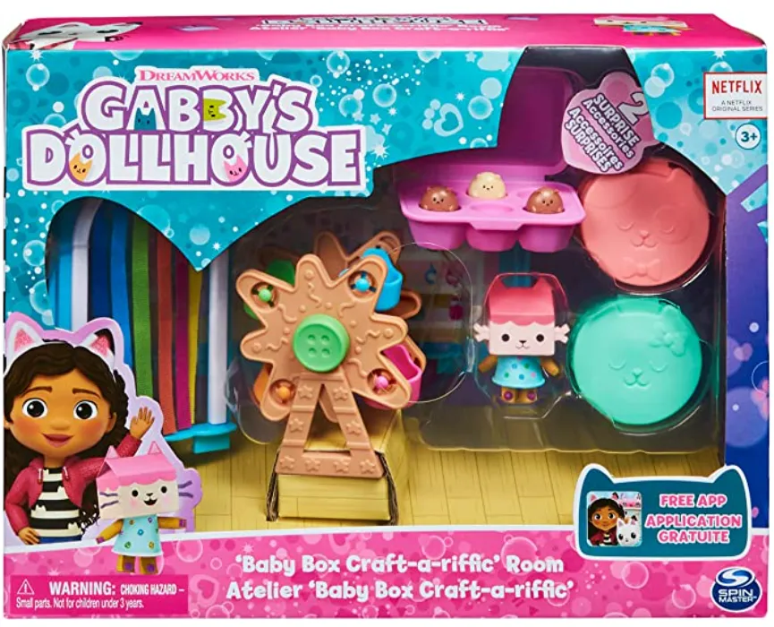 NEW] Gabby's Dollhouse Baby Box Cat Craft-A-Riffic Room with