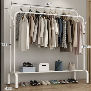 Rak Gantungan Baju Stand Hanger Portable Double Jemuran Pakaian Serbaguna Besi Hanger