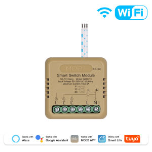 (New Product) MOES Tuya WiFi/Zigbee2mqtt Mini DIY Smart Switch Module 1-4 Gang Timer Home Automation Voice Control Work With Google Home Alexa