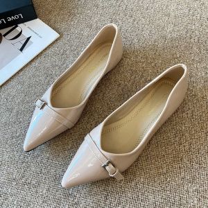 Free Shipping Flat-Soled 4CM Inner-Height-Increasing WomenS Shoes 2026 New Spring Collection Pointed-Toe Black Soft-Soled Elegant And Suitable For Work