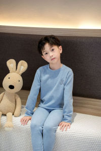 Childrens Dralon Wool Silk Thermal Underwear Suit Childrens Autumn and Winter Clothes Long Johns Baby Boneless Underwear Men and Women