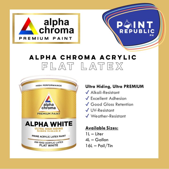 ALPHA CHROMA Alpha White Premium Flat Latex White | Lazada PH