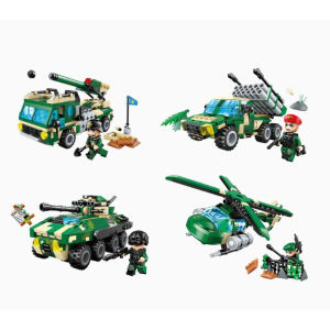 Đồ chơi QMAN 25001 Bộ đồ chơi xếp hình mô hình xe quân sự