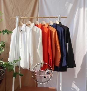 [Bisa COD] Kemeja Polos Wanita Lengan Panjang Putih dan Hitam Lengkap Warna Premium/ baju atasan wanita terbaru 2020 Clothes Project baju atasan wanita terbaru