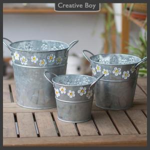 [Creative] Vintage Iron Flower Pot Desktop Flower Vase Plant Flowerpot Balcony Plant Bucket