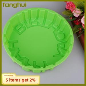 fanghui Silicone bánh khuôn Lễ hội bánh nướng chảo Mousse khuôn 3D DIY Tròn Hạnh Phúc sinh nhật handmade nhà bếp nướng công cụ accessorie
