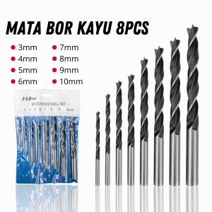 Mata bor HSS Mata Kayu Mata 5-8Pcs Mata Murah Bor Besi kayu beton 8Pcs (3mm-4mm-5mm-6mm-7mm-8mm-9mm-10mm)