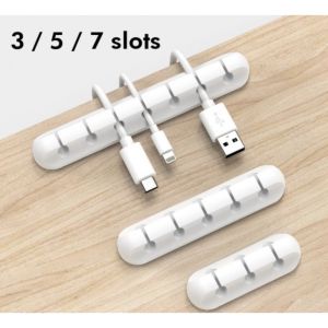 Silicone Cable Holder Organiser USB Desktop Management Tidy Clips Slots