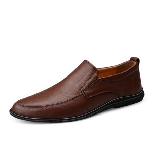 Prelesty 100% Kulit Sepatu Slip On Pria Sepatu Casual Pria Sepatu Cowok Kasual Santai Keren Tanpa Tali Murah 030