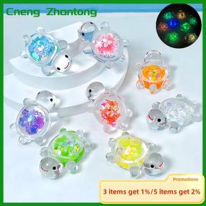 Cneng 1PC Glowing Turtle Garden Fish Tank Miniatures Ornaments Mini Luminous Glitter Turtle Home Decoration Landscaping Crafts