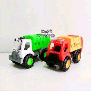 ruck Pengangkut Sampah Tanpa Baterai Berjalan Manual AK 95 | Mobil Truck Garbage Sampah Cleaning City | Mainan Anak Truck Sampah Bagian Belakang Bisa Di Buka Manual Barang Bagus Dan Murah
