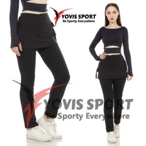 Celana Senam Rok Kantong 2 Wanita Yovis Sport / Celana Olahraga Rok Kantong 2