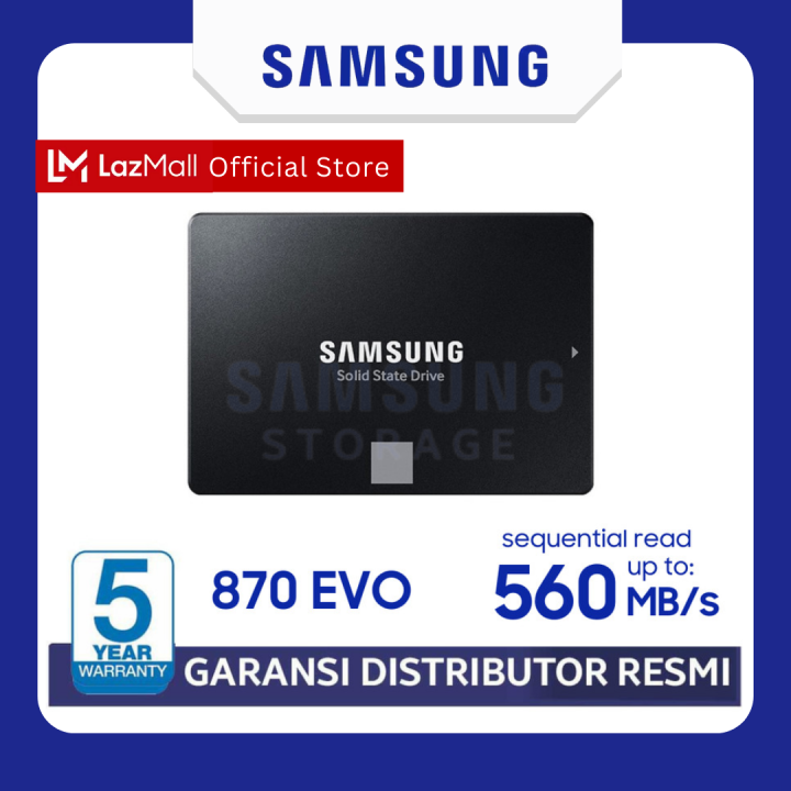 Samsung SSD 870 EVO 250GB 500GB 1TB 2TB 4TB SATA3 SSD Internal  SSD SATA III SSD 500 Garansi Distributor Resmi Tahun Lazada