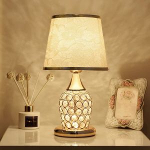 Luxury Modern LED Crystal Bedroom Bedside Table Lamp Lampu Meja Desk Lamp Hadiah Wedding Gift Birthday Gift IKEA Lighting