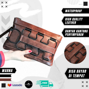 Clutch Wanita Kulit Import Mewah Simple / Tas Tangan Handbag Wanita Pesta AA90