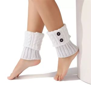 gifthub 1Pair Warm Knitted Womens Leg Warmers Crochet Thickened Boot Cuffs Toppers Fashion Keep Warm Short Boot Socks Winter