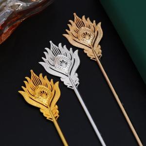 Secure Updo Hairpin Electroplated Alloy Construction Fan Shape For Extended Wear
