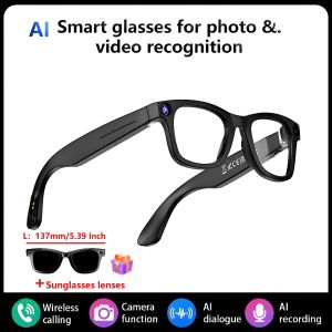 2025 NEW AI Smart Camera Glasses Real-Time Translation Glasses 800W 32GB DVR Camera 1080P HD Shooting Wireless Voice Call Headset AI Recognition Voice Assistant Driving