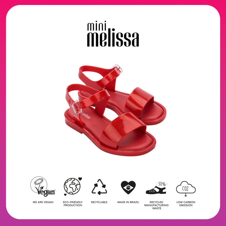 Mini Melissa Mar Sandal Comfortable Sandals For Kids and Teens Glitter Red  Lazada PH