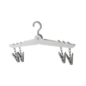 Compact Foldable Travel Hanger with Clips - Durable Plastic Clothes Hanger for Home & Business Trips