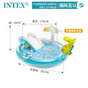 INTEX Theme Children Kids Swimming Pool with Slide Playground Kolam Renang Budak Inflatable Family Pool Kolam murah